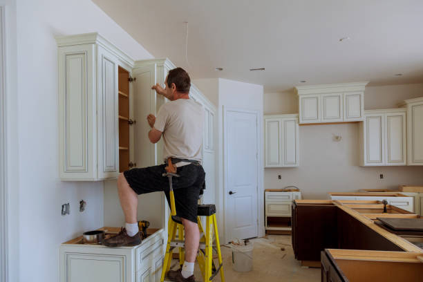 Kitchen island installation in Rockville by JMT Kitchen Cabinet